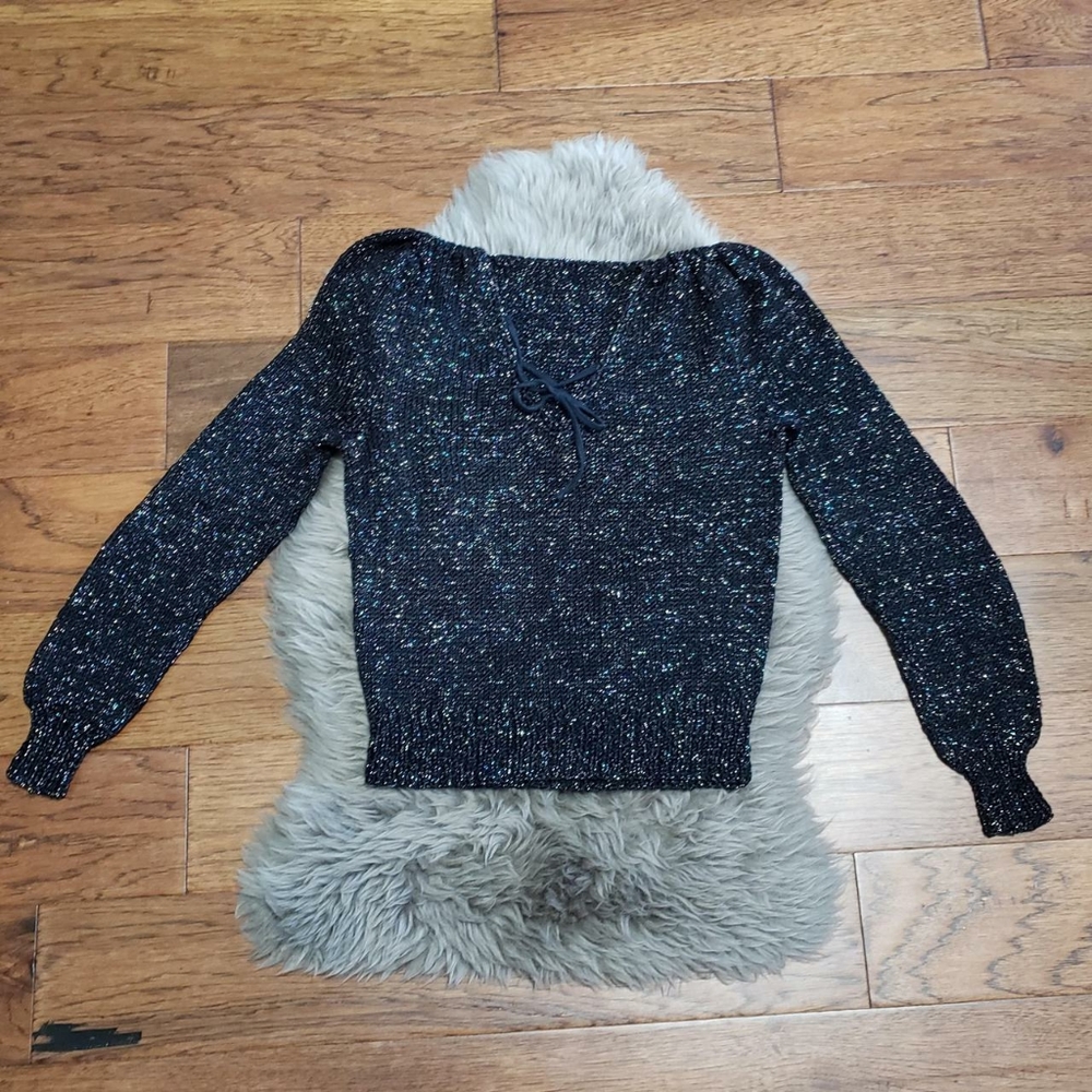 Black Sparkly Bow Sweater